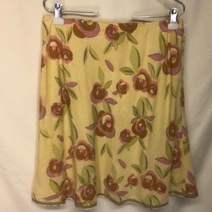 NEW J.JILL 12P 12 P Tencel Skirt Pink Green Yellow